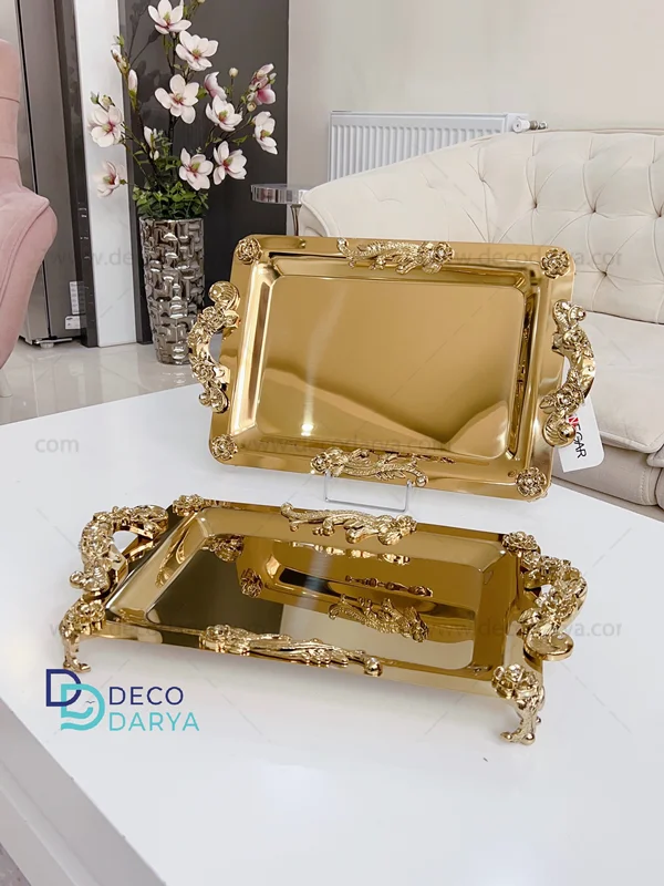 سینی مستطیل گلستان طلایی