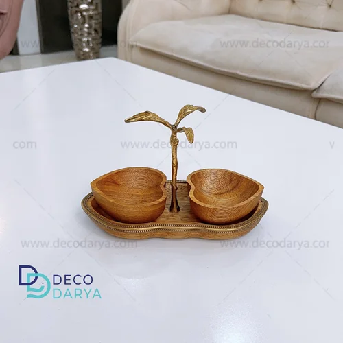 اردو خوری دوتایی قلبی چوبی گلدن برد کد 9414