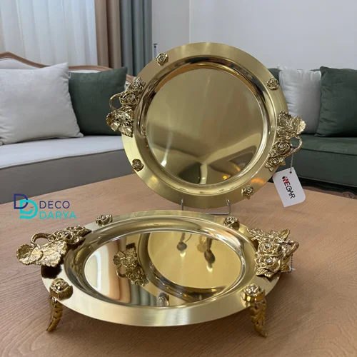 سینی گرد رز طلایی